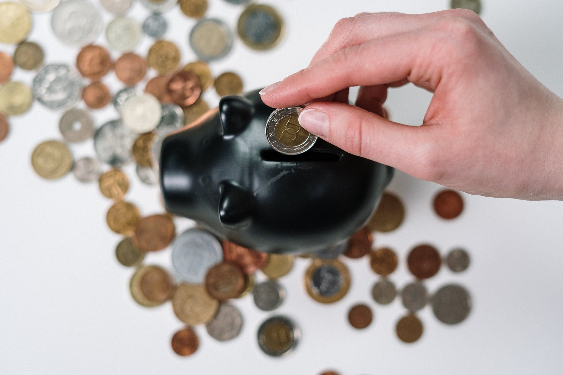 person holding black ceramic container